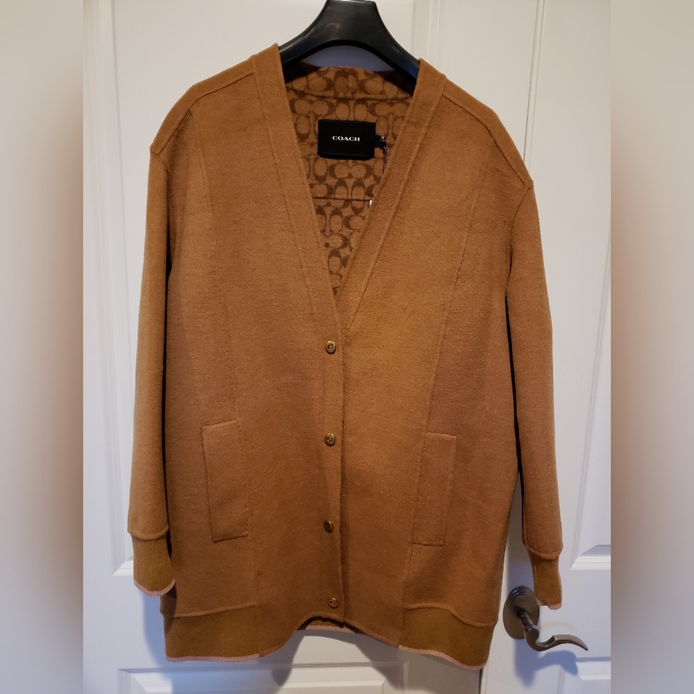 Coach double face wool cardigan BNWT